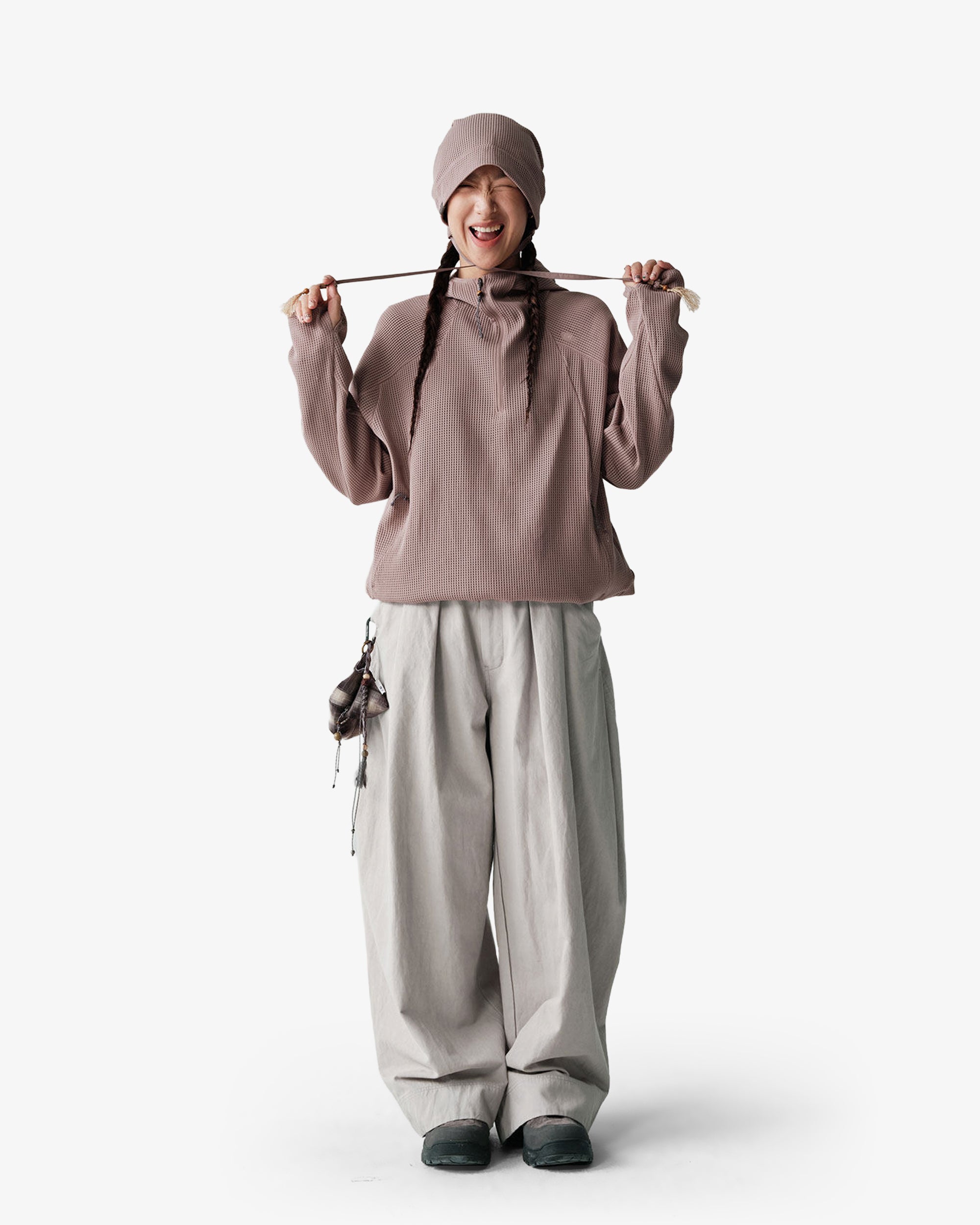 Waffle Hooded Breathable Sweatshirt