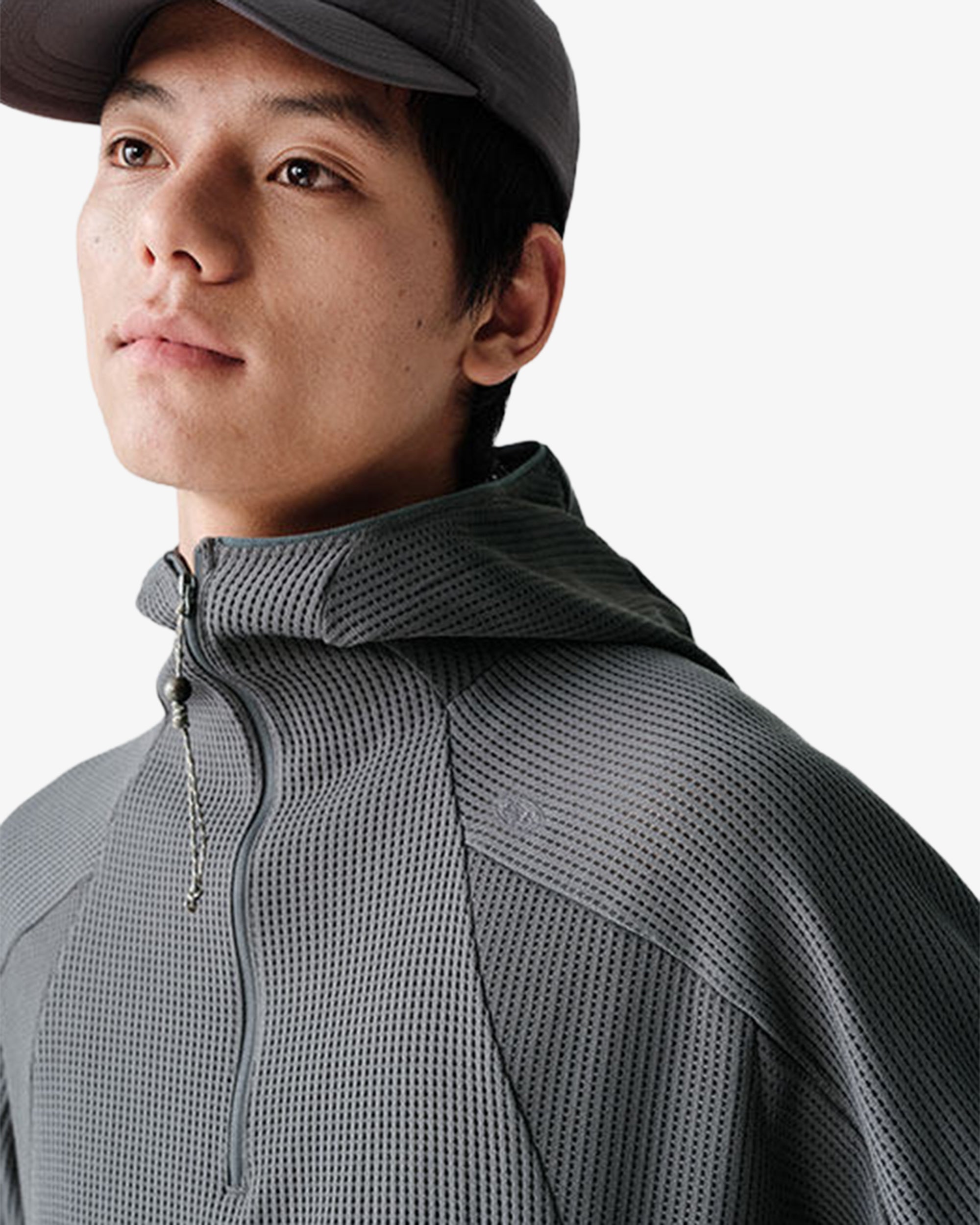 Waffle Hooded Breathable Sweatshirt