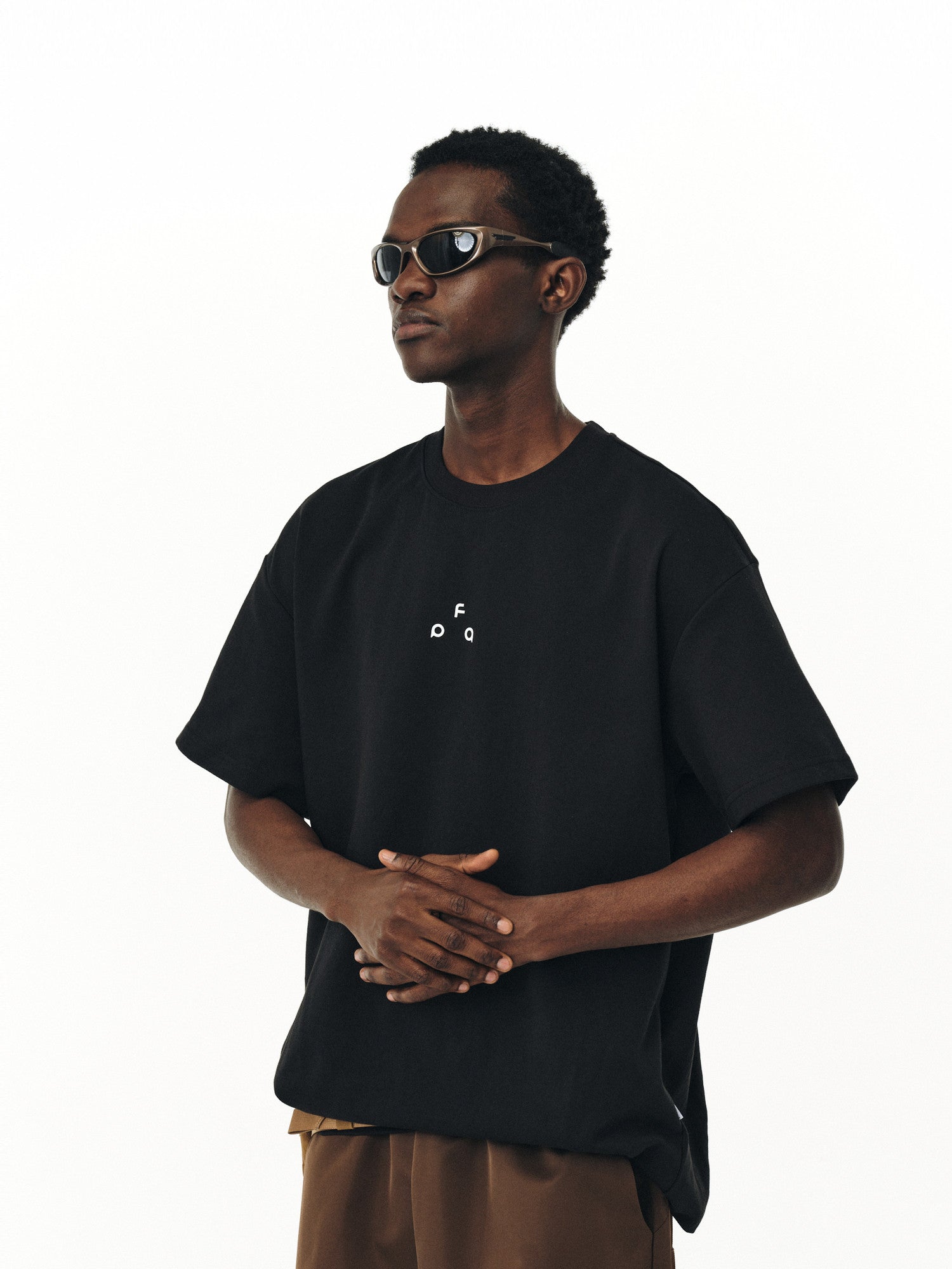 FPA Sports 7A Antibacterial Quick Dry Ice Feeling Short Sleeve National Tide Summer Loose Crew Neck Casual Couple Wear Black T-Shirt