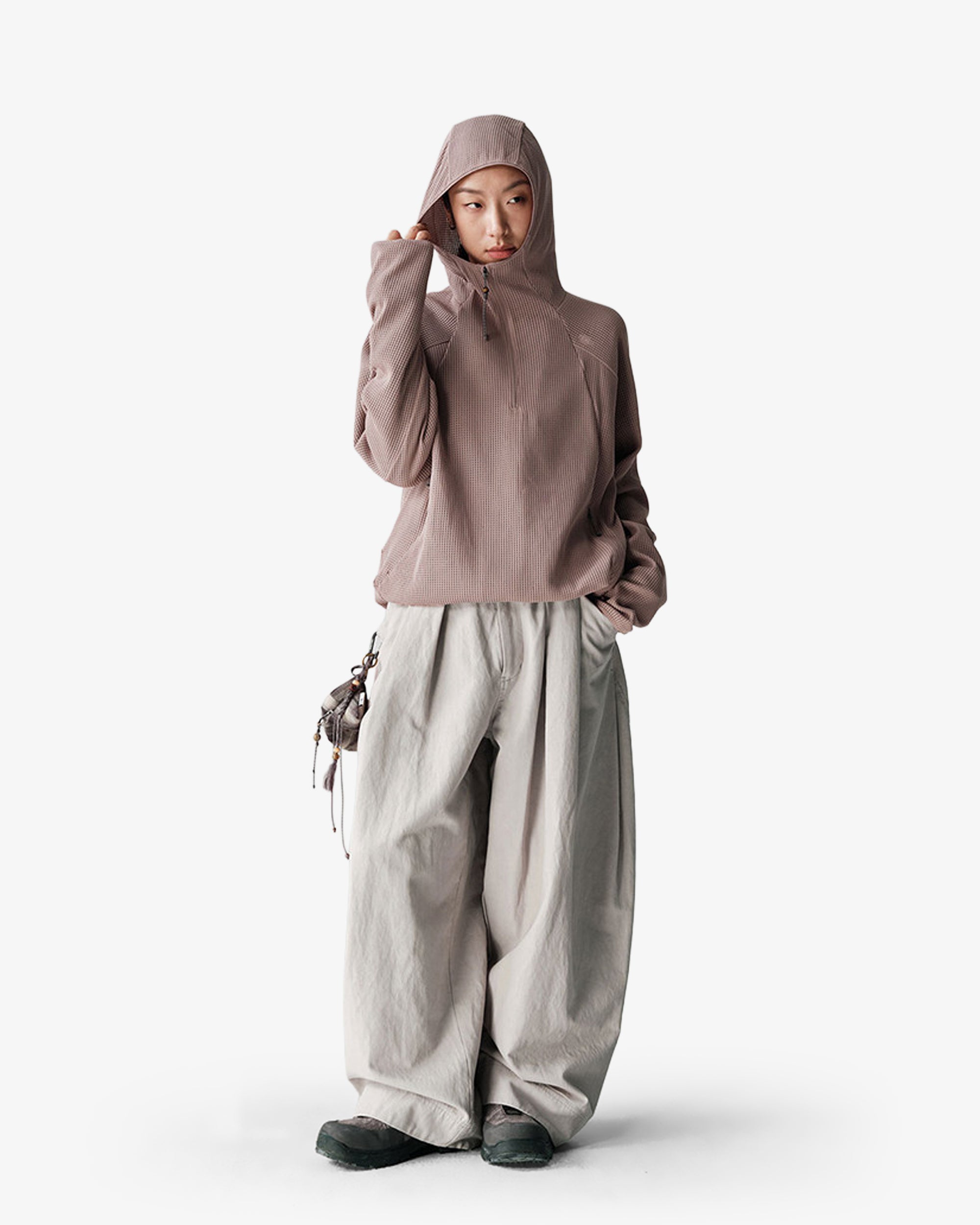 Waffle Hooded Breathable Sweatshirt