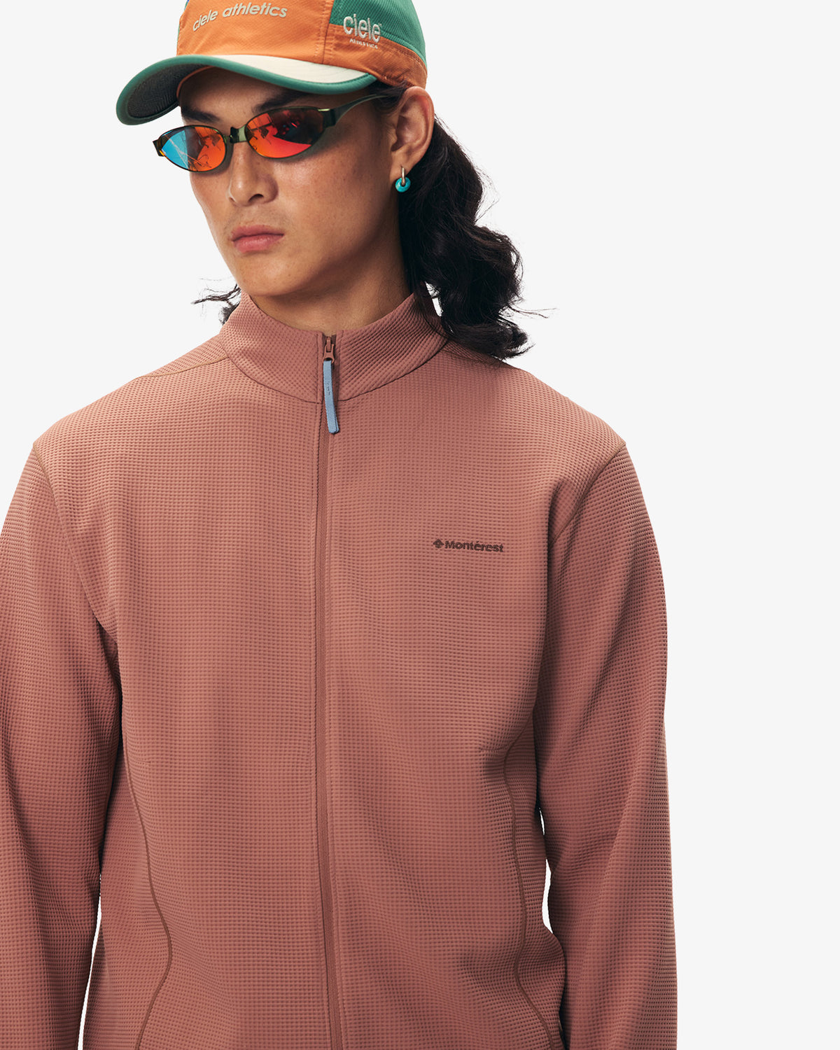 Waffle Grid Fleece Hiking Track Jacket