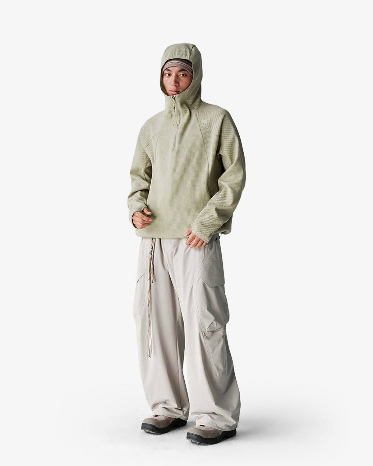 Waffle Hooded Breathable Sweatshirt
