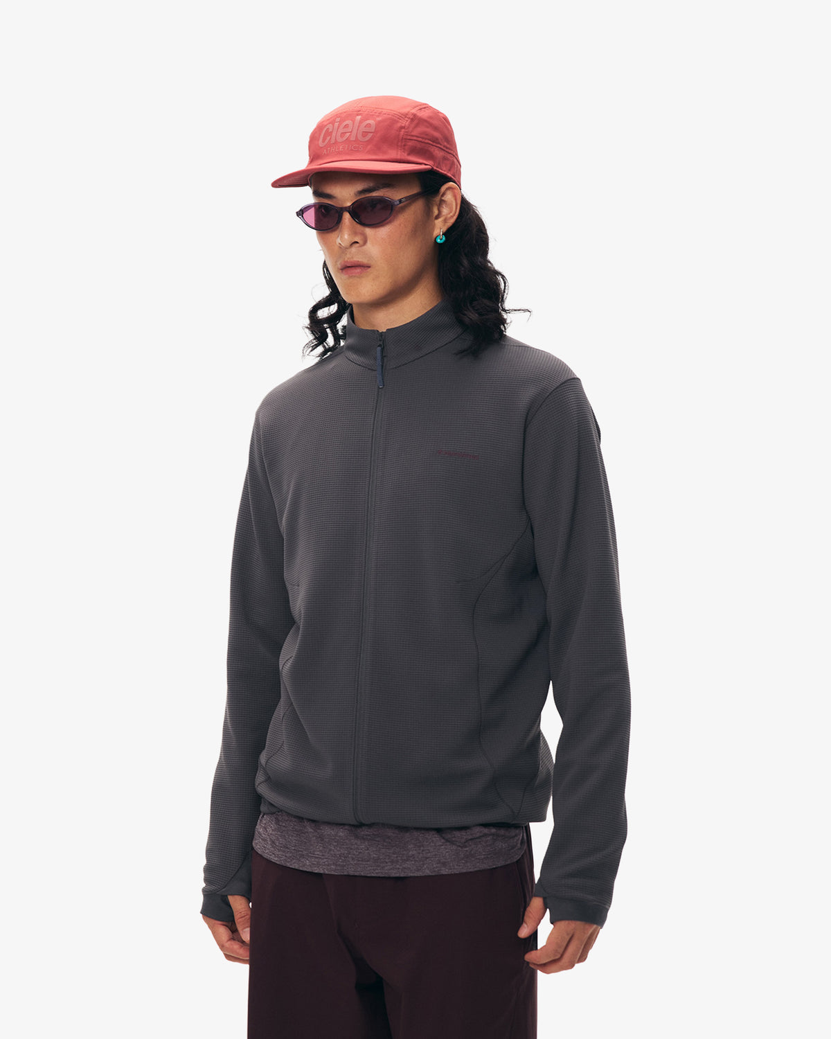 Waffle Grid Fleece Hiking Track Jacket