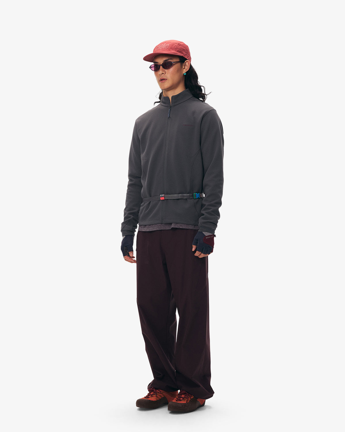 Waffle Grid Fleece Hiking Track Jacket