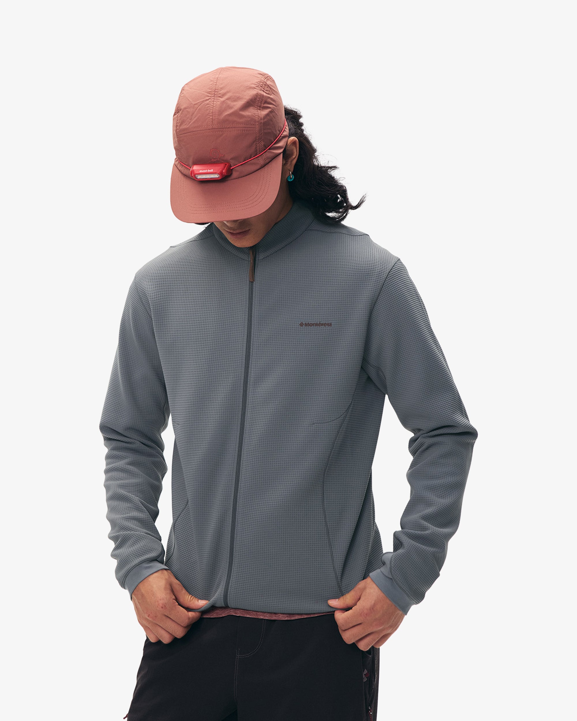 Waffle Grid Fleece Hiking Track Jacket