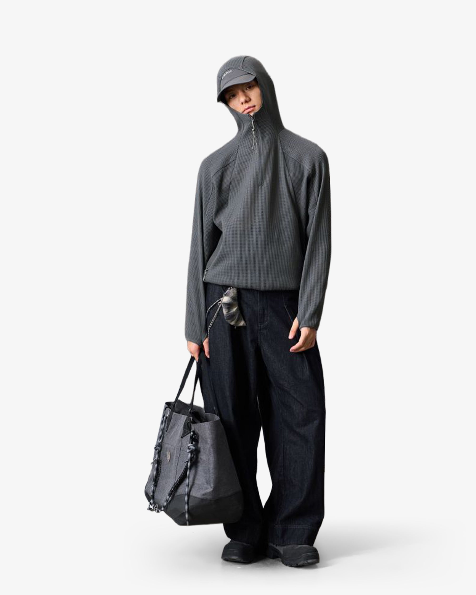Waffle Hooded Breathable Sweatshirt