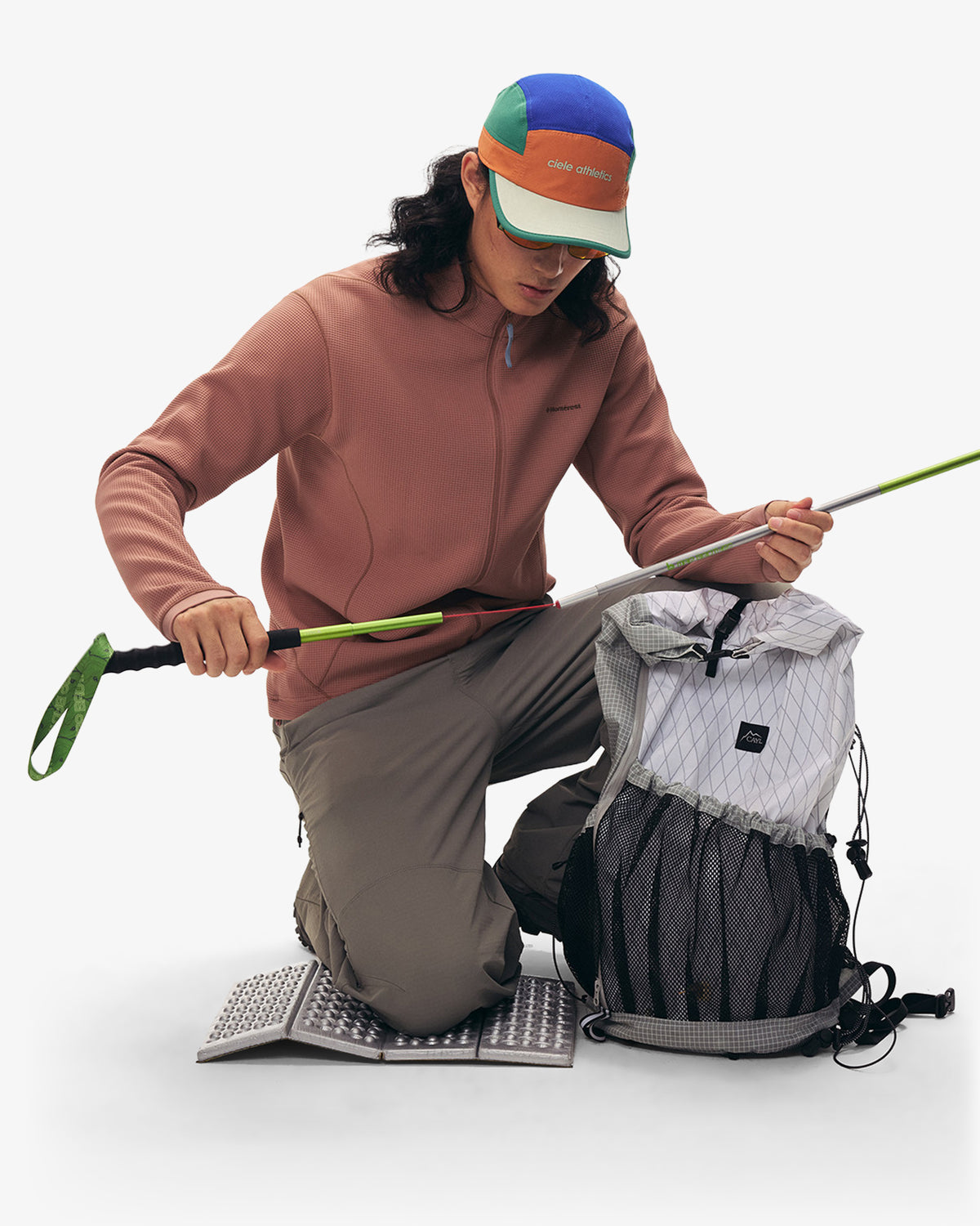 Waffle Grid Fleece Hiking Track Jacket