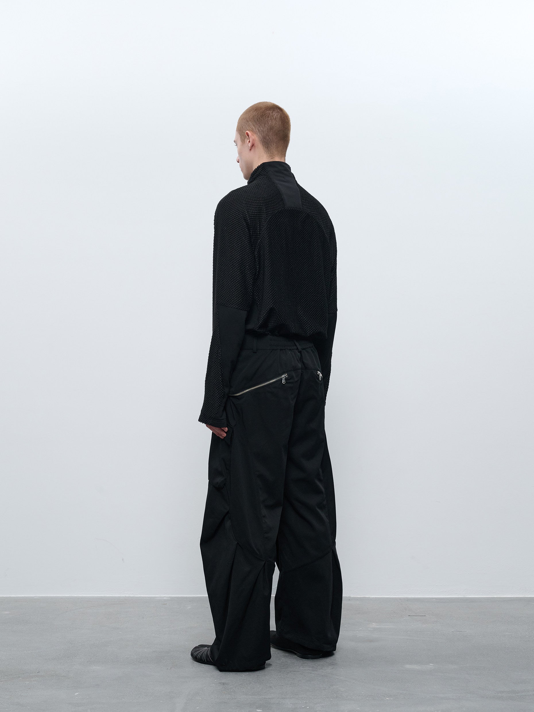 "Surprise Dream" Wool Blend Protective Finishing Pleated Wide-Leg Pants P43 "Erosion Gear"
