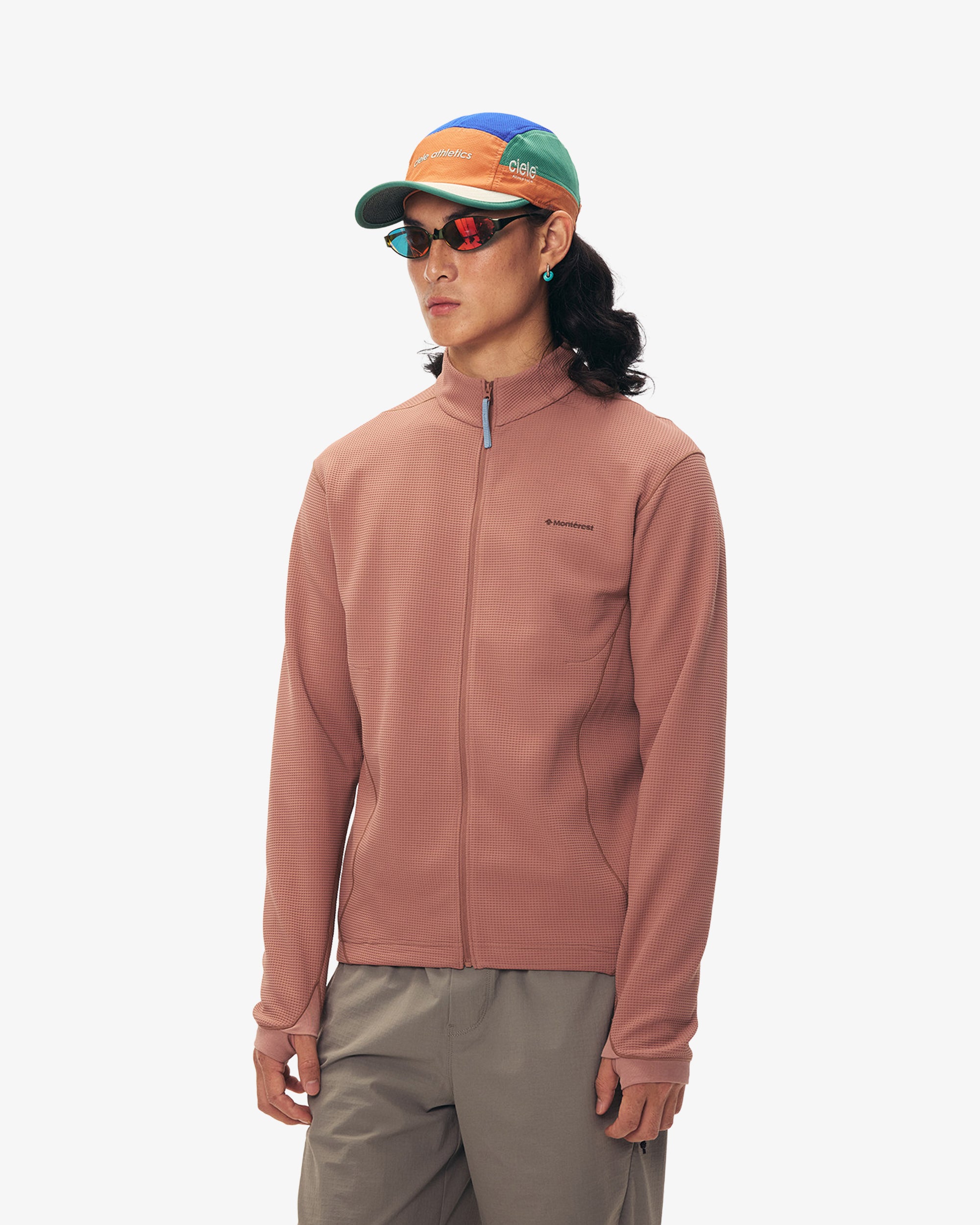 Waffle Grid Fleece Hiking Track Jacket