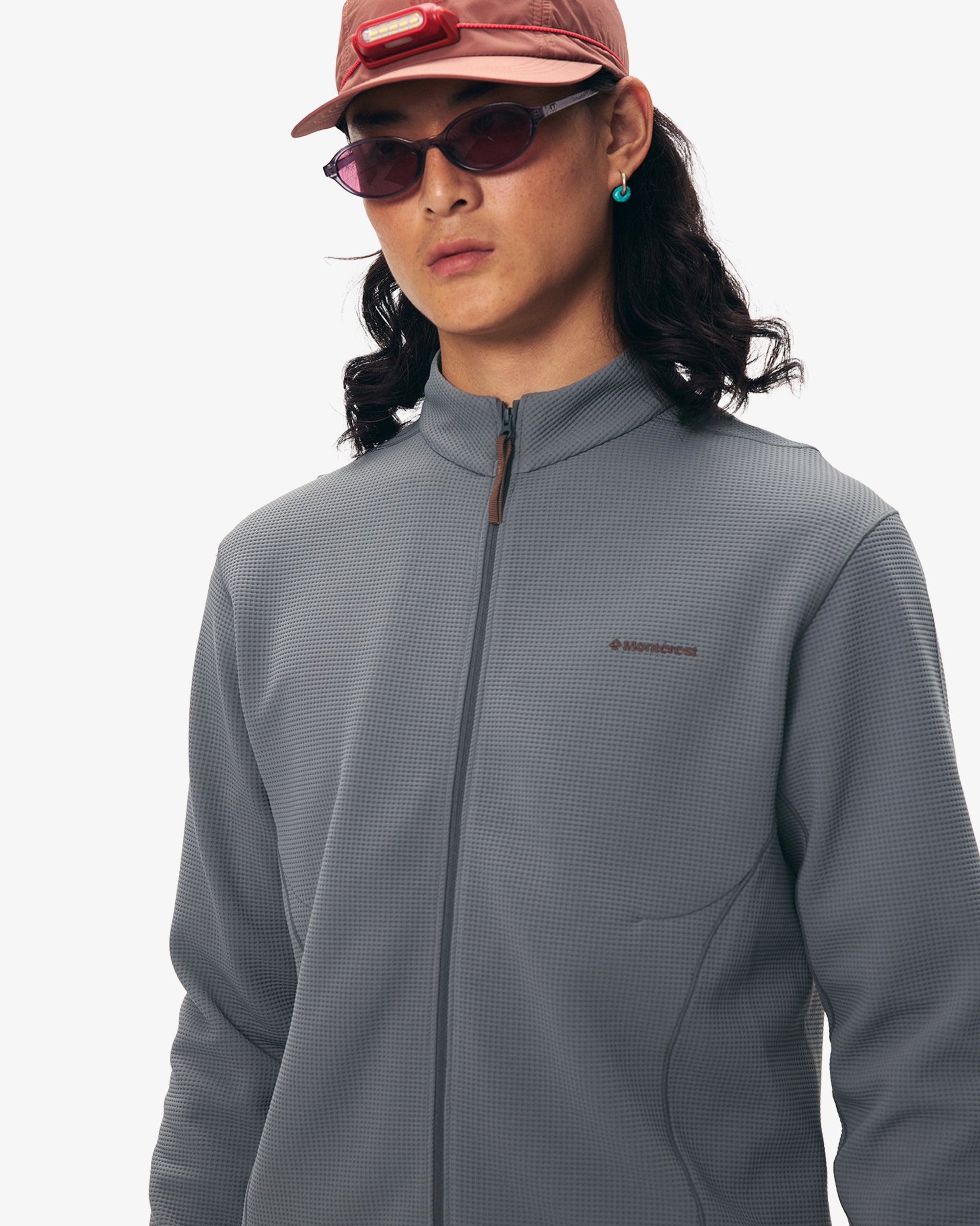Waffle Grid Fleece Hiking Track Jacket