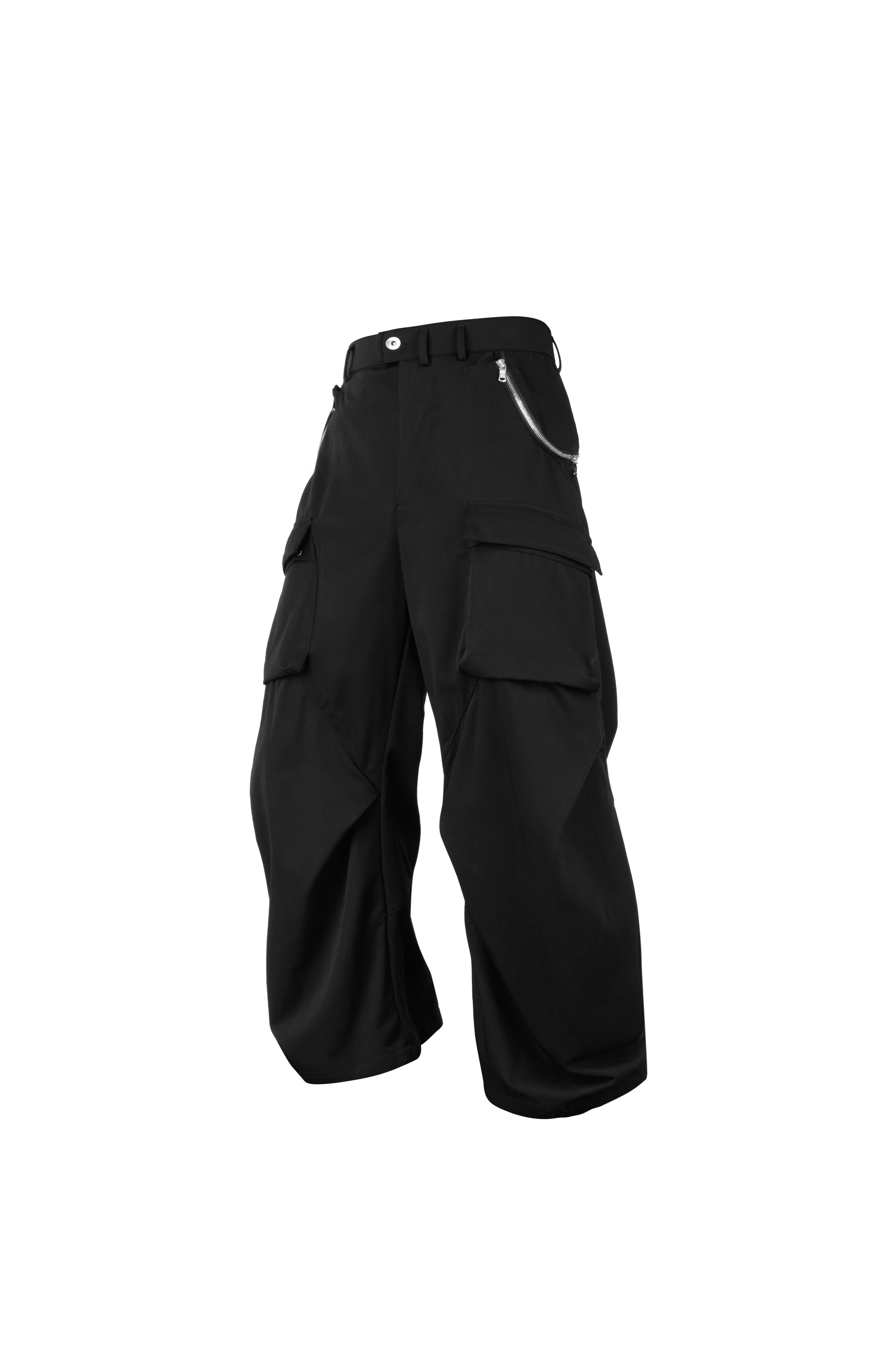 "Surprise Dream" Wool Blend Protective Finishing Pleated Wide-Leg Pants P43 "Erosion Gear"