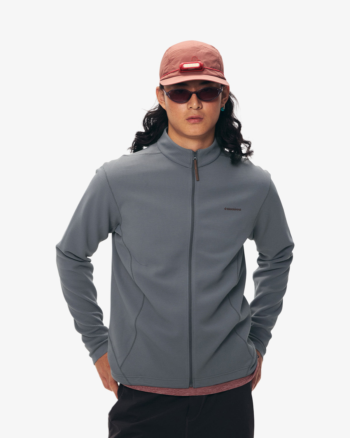 Waffle Grid Fleece Hiking Track Jacket