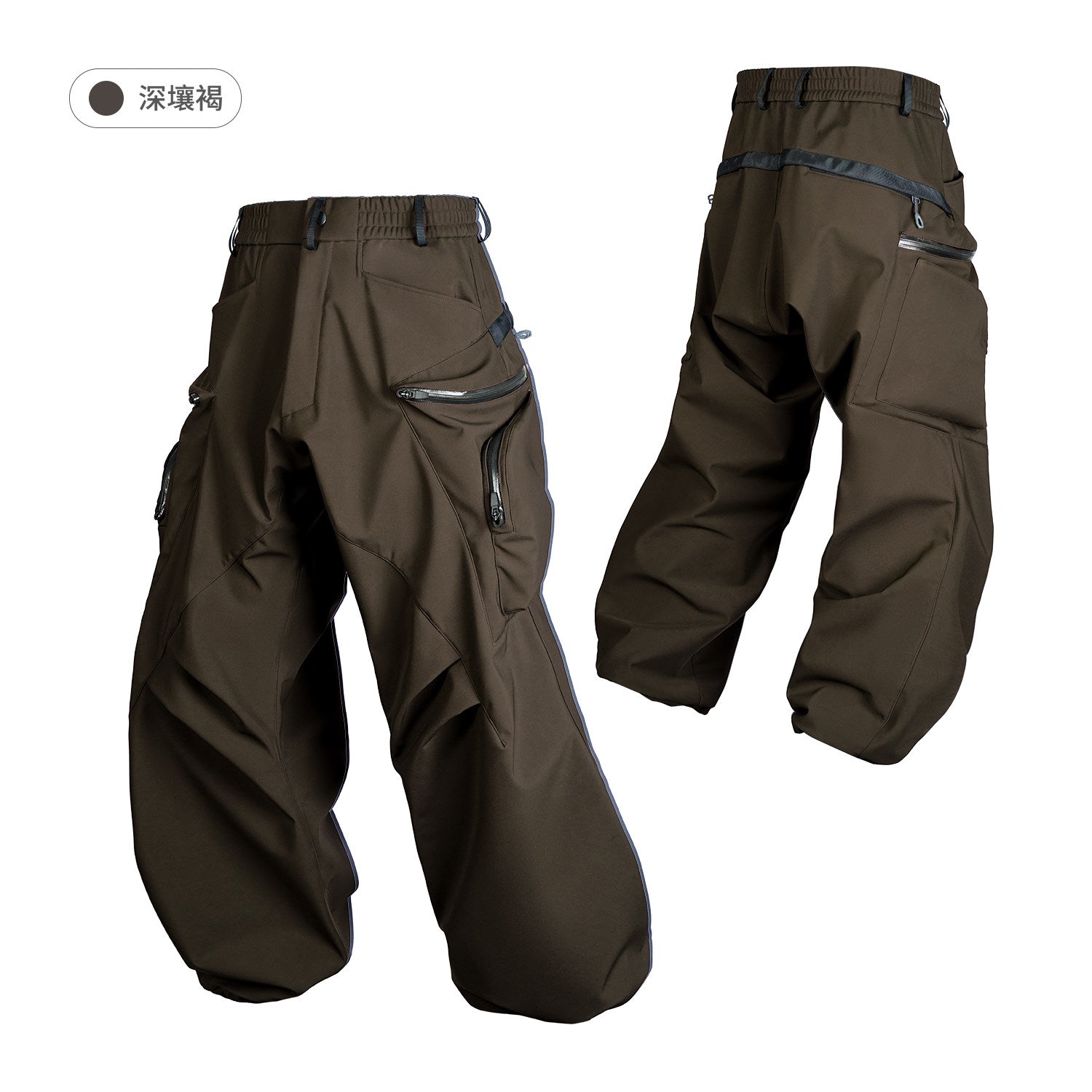 NOSUCISM_26SS_ Spring "Gathering" Curved Zipper Pocket Softshell Pants (Thin Version)