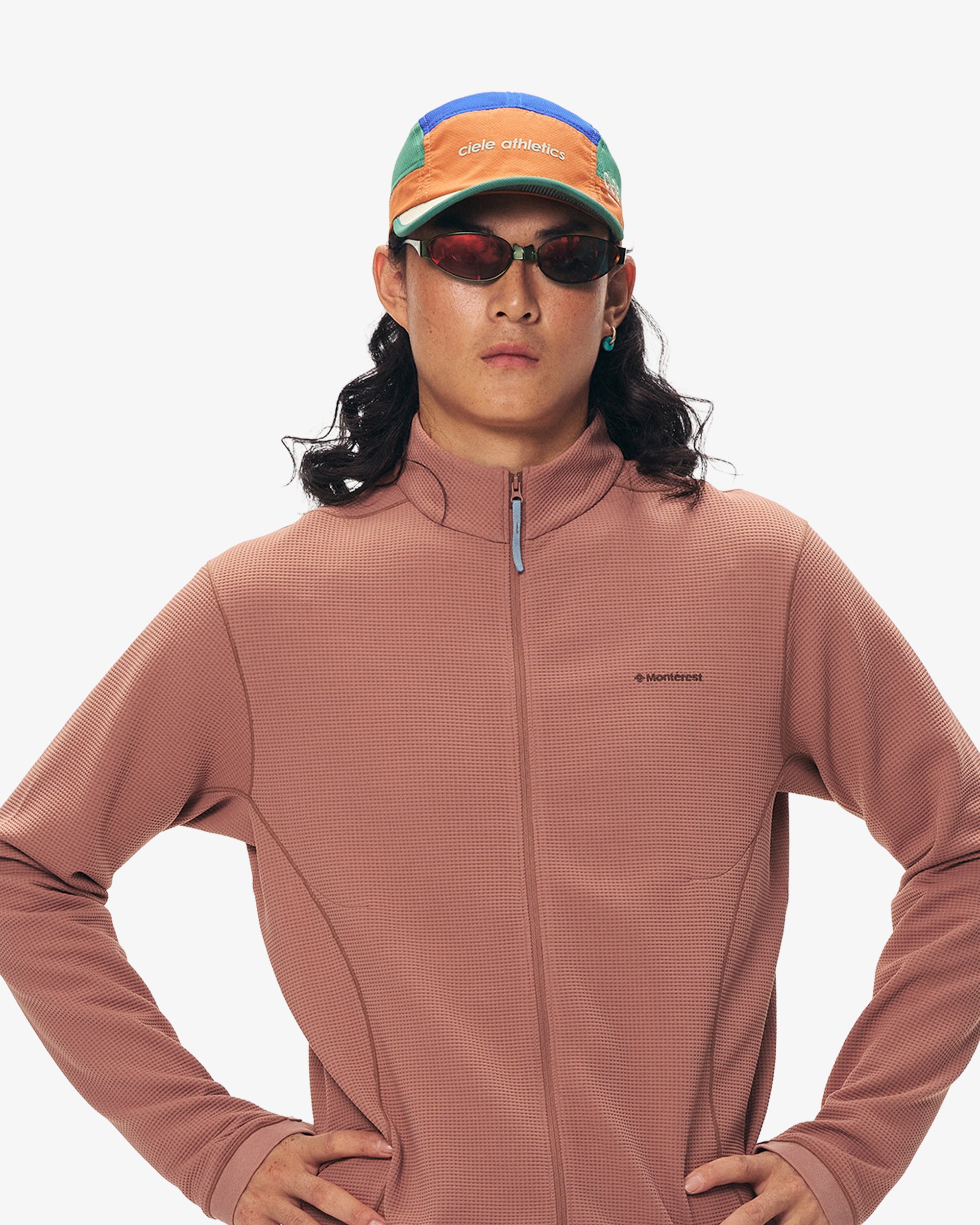 Waffle Grid Fleece Hiking Track Jacket