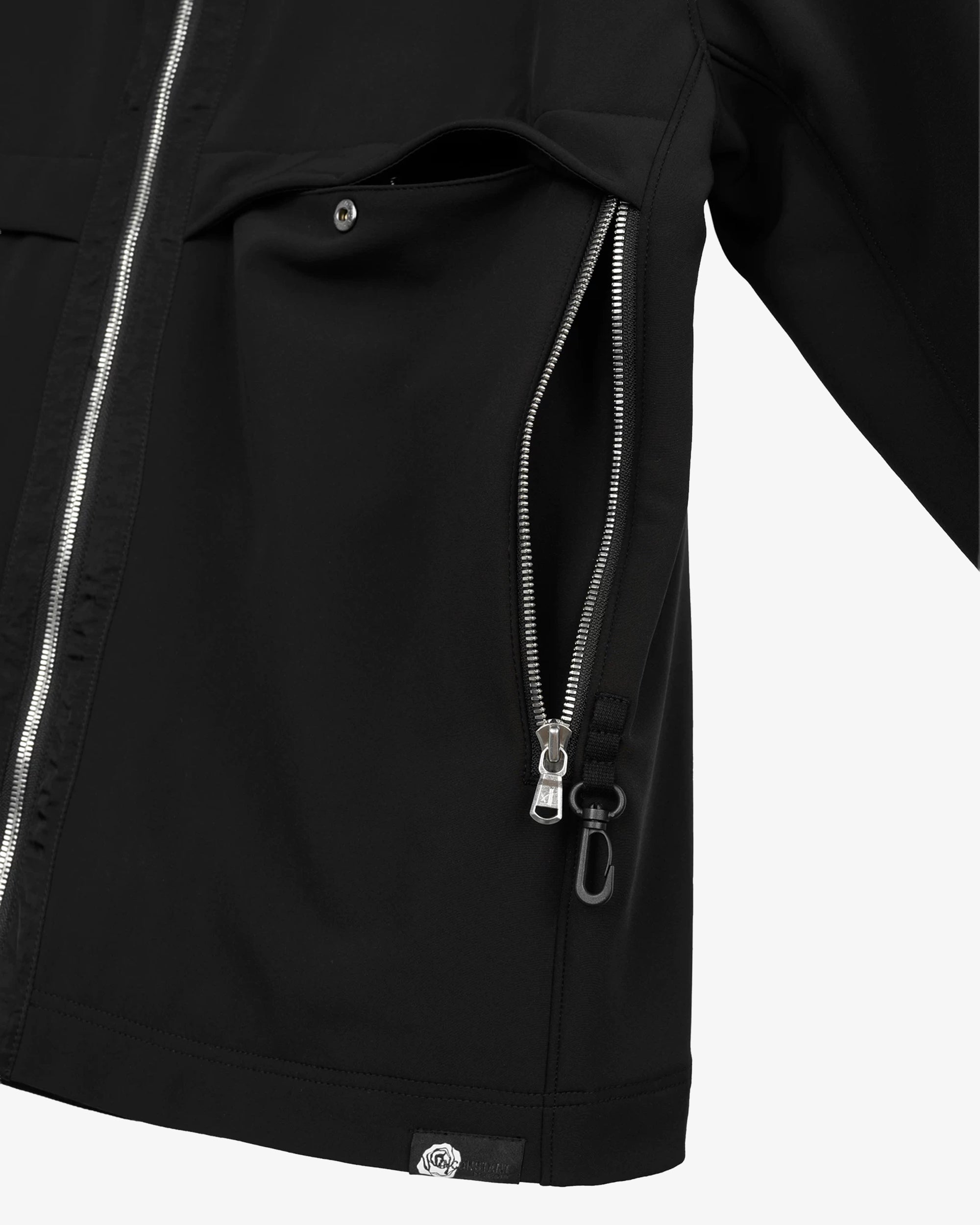 High-Neck Softshell DWR Modular Bucket Hood Jacket