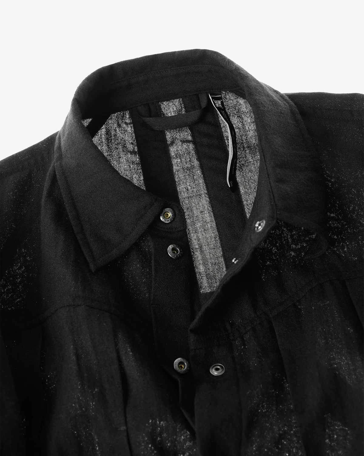 Pleated Wool Blend Overshirt