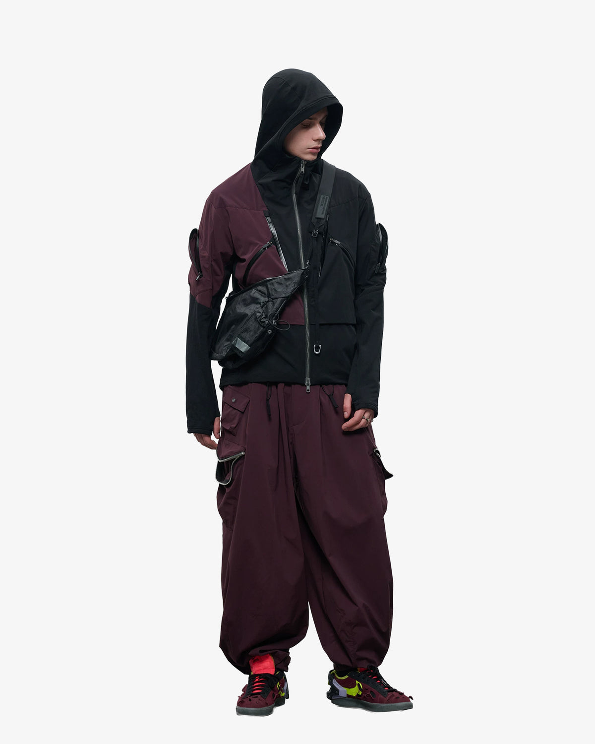 Color-Blocked Technical DWR Hooded Jacket