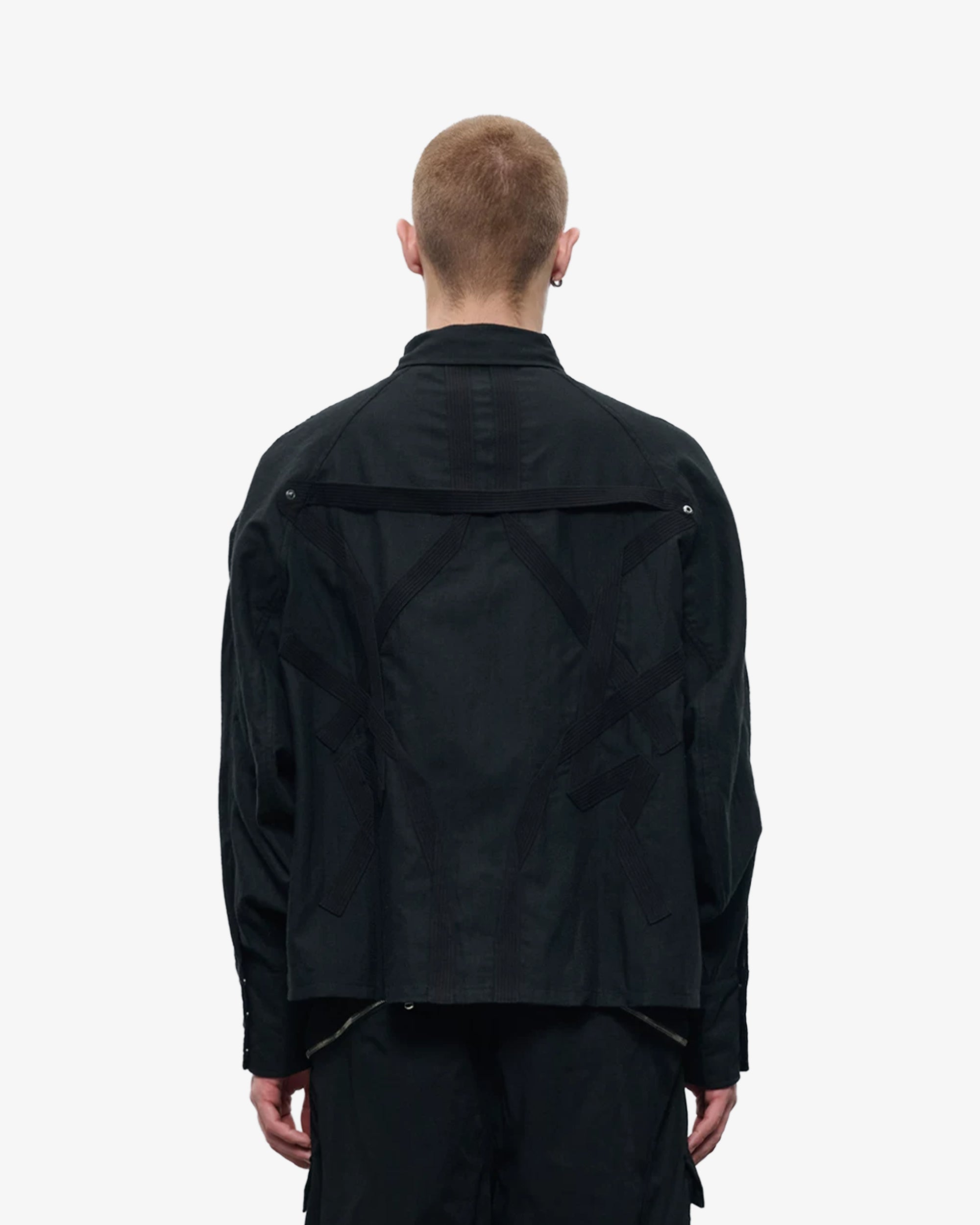 Pleated Wool Blend Overshirt