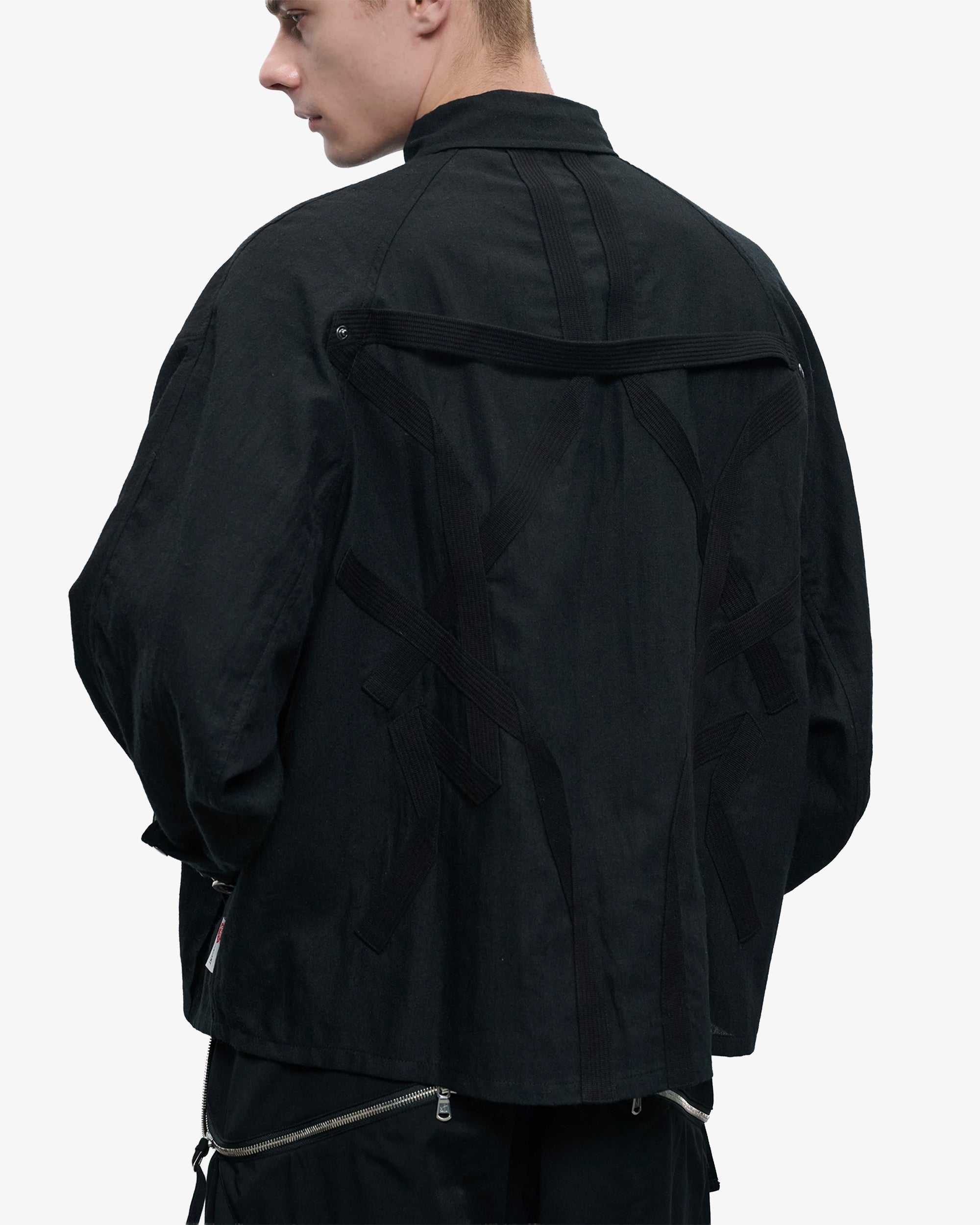 Pleated Wool Blend Overshirt