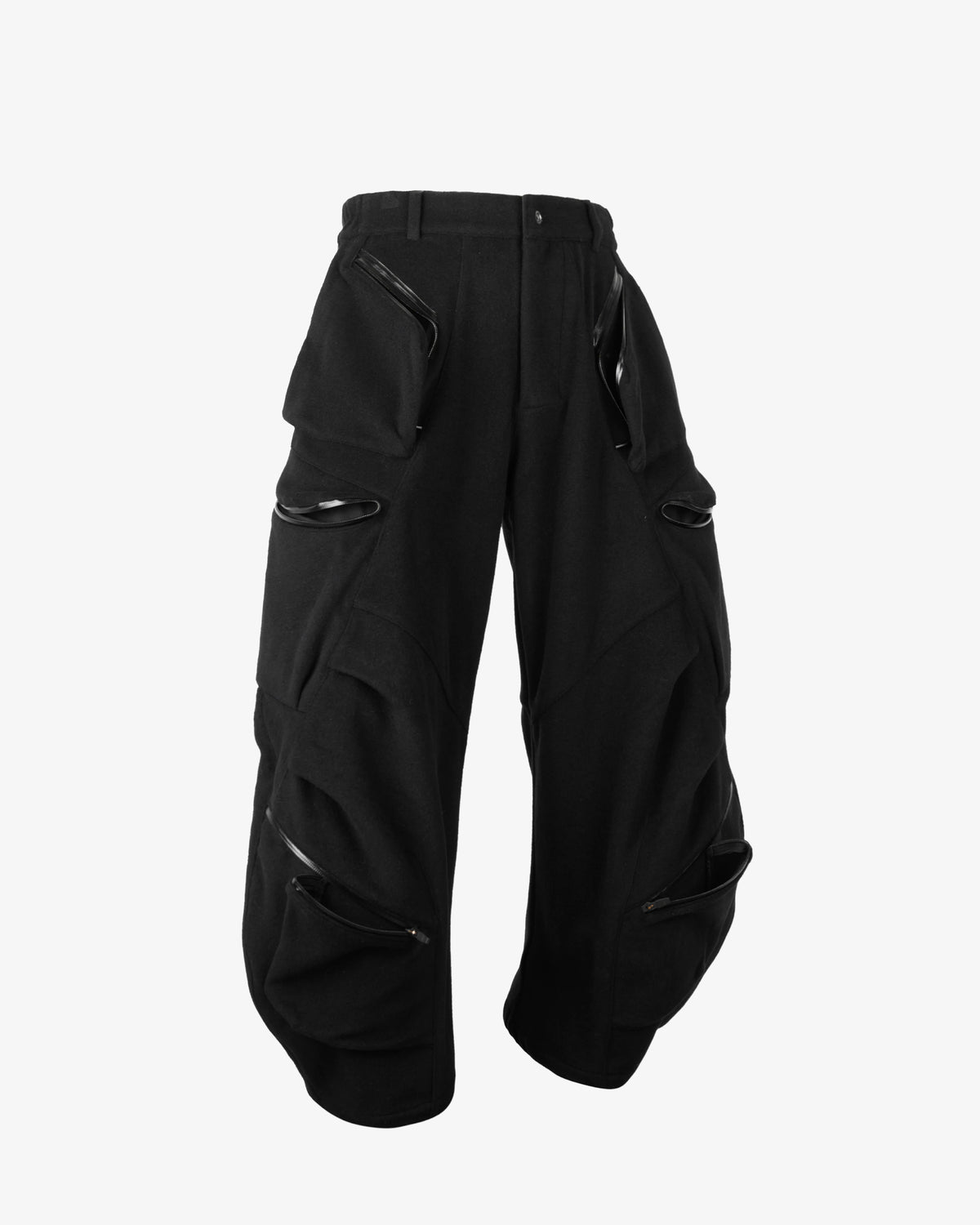 Wool Technical Cargo Multi-Pocket Balloon Pants