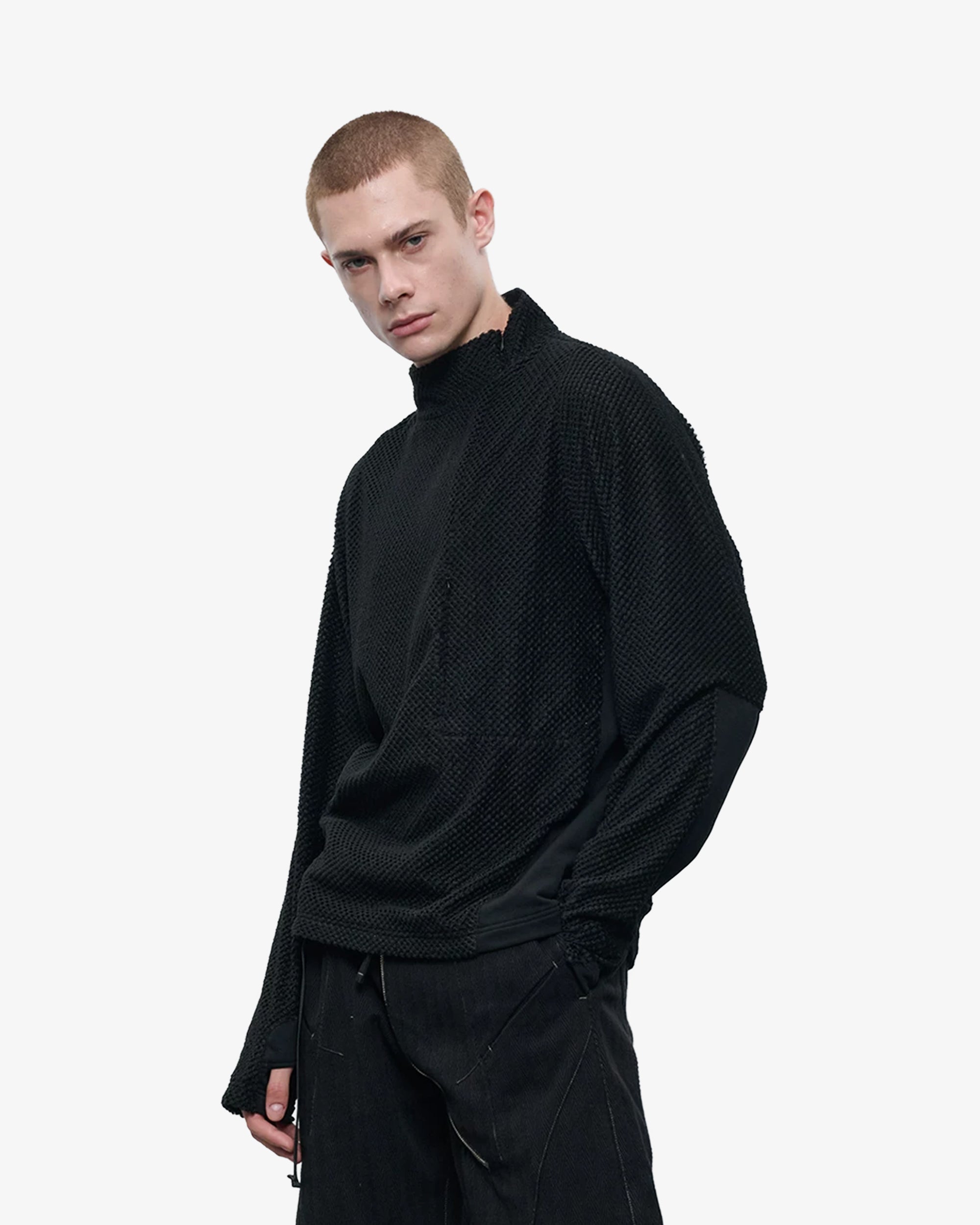 Grid Fleece Quarter-Zip Pullover