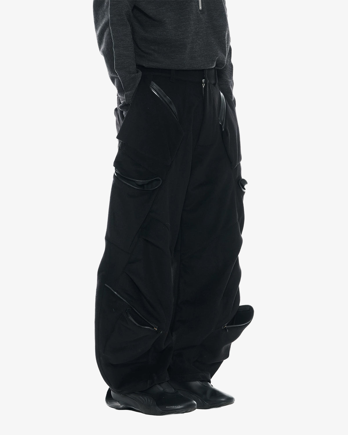 Wool Technical Cargo Multi-Pocket Balloon Pants