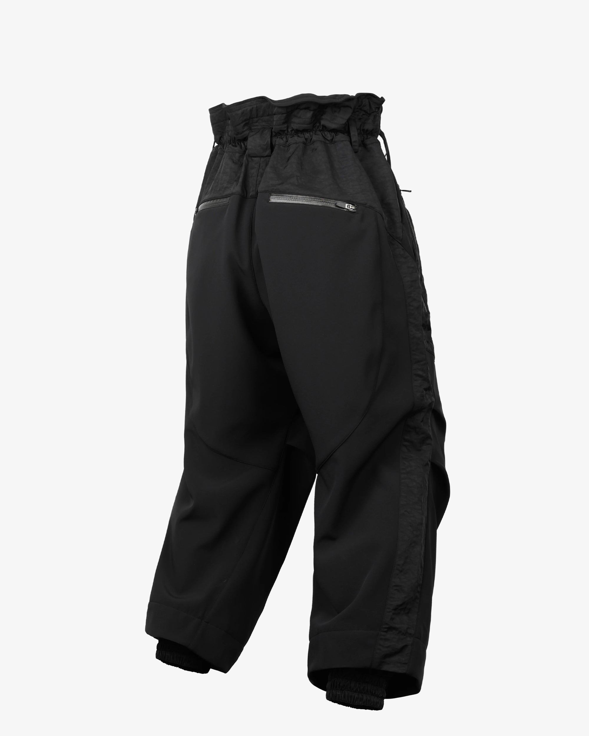 High-Rise Softshell Technical Utility Curved Zipper Cargo Pants