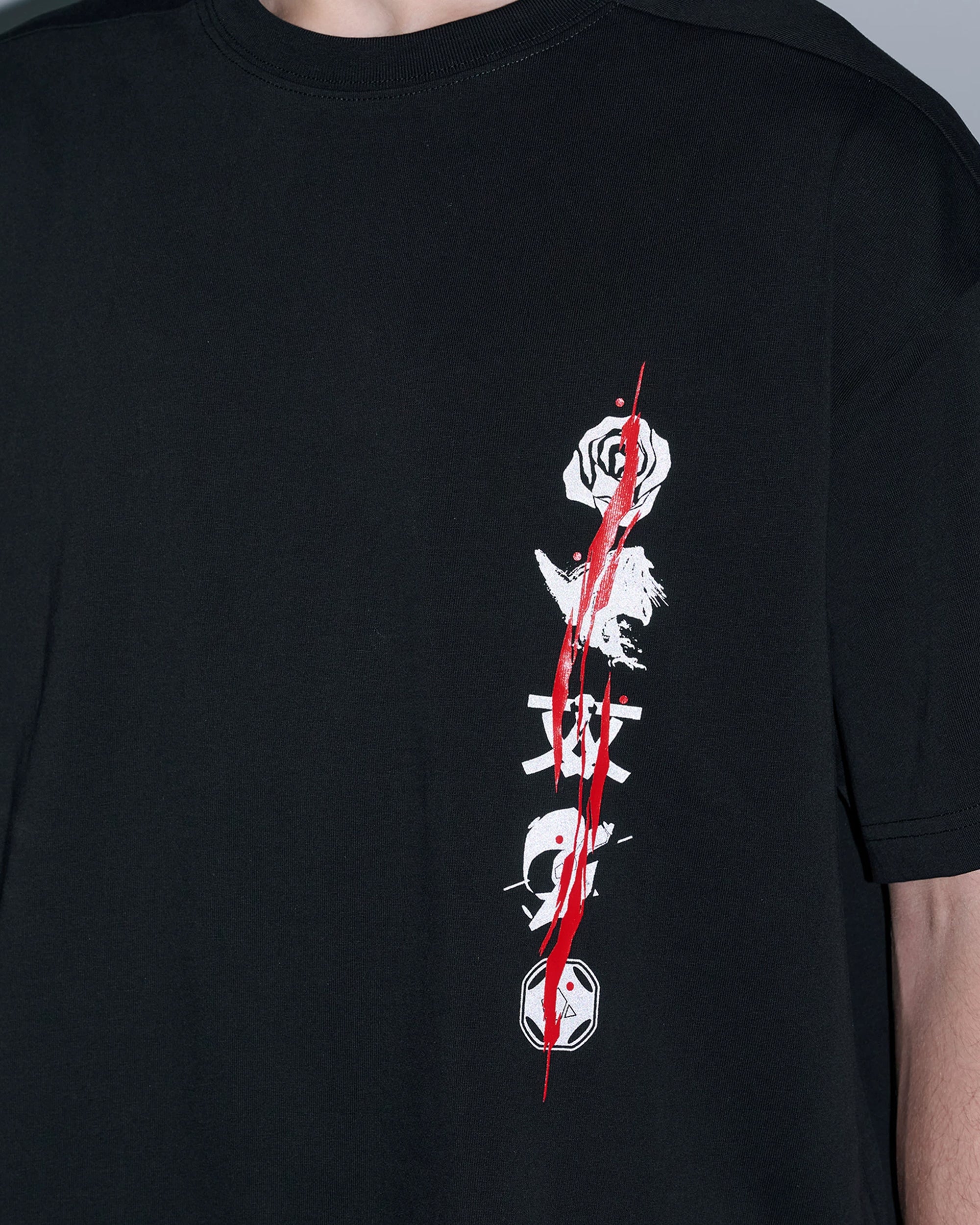 3M Reflective Print Oversized Graphic T-Shirt