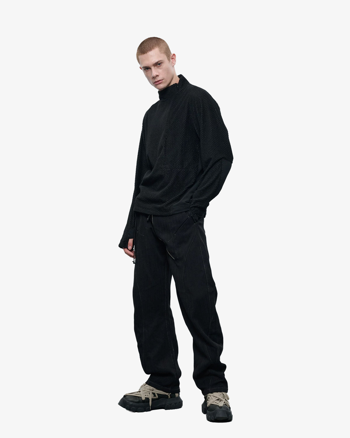 Grid Fleece Quarter-Zip Pullover