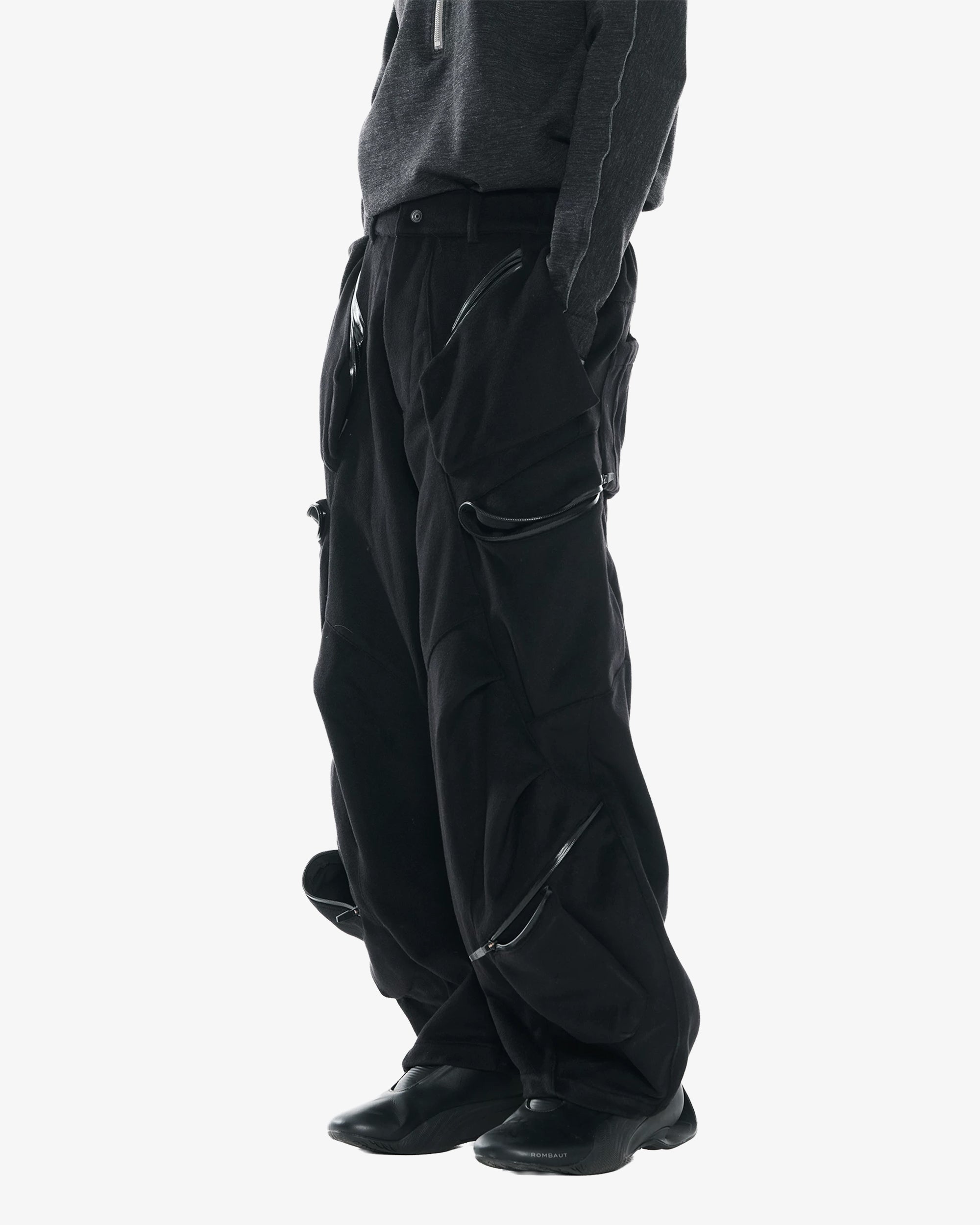 Wool Technical Cargo Multi-Pocket Balloon Pants