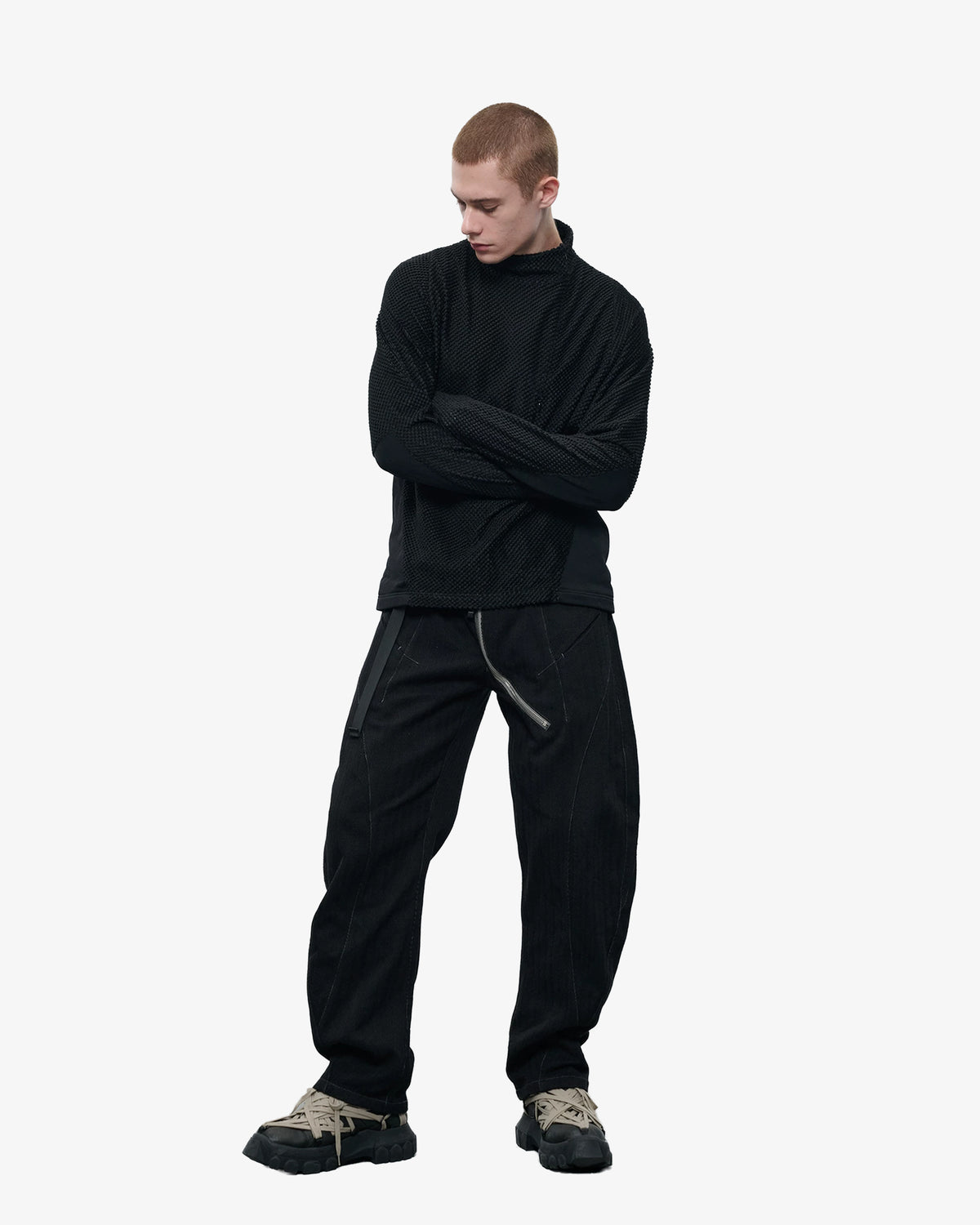Grid Fleece Quarter-Zip Pullover
