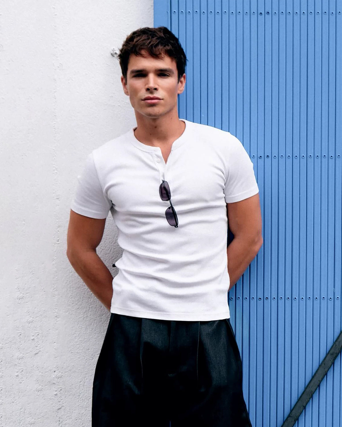 Henley Short Sleeve Muscle Fitted Shirt