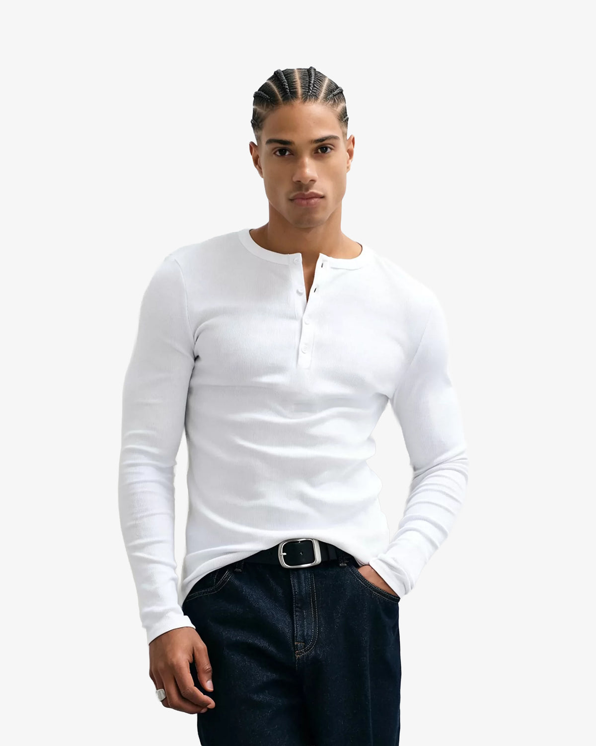 Henley Long Sleeve Fitted Muscle Shirt