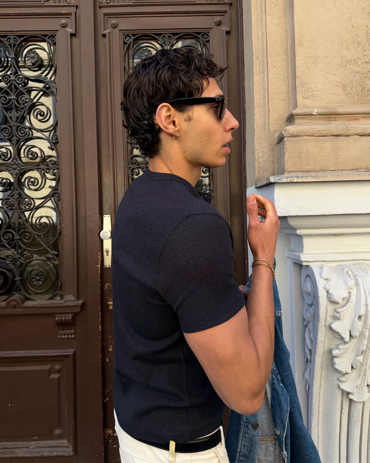 Henley Short Sleeve Muscle Fitted Shirt