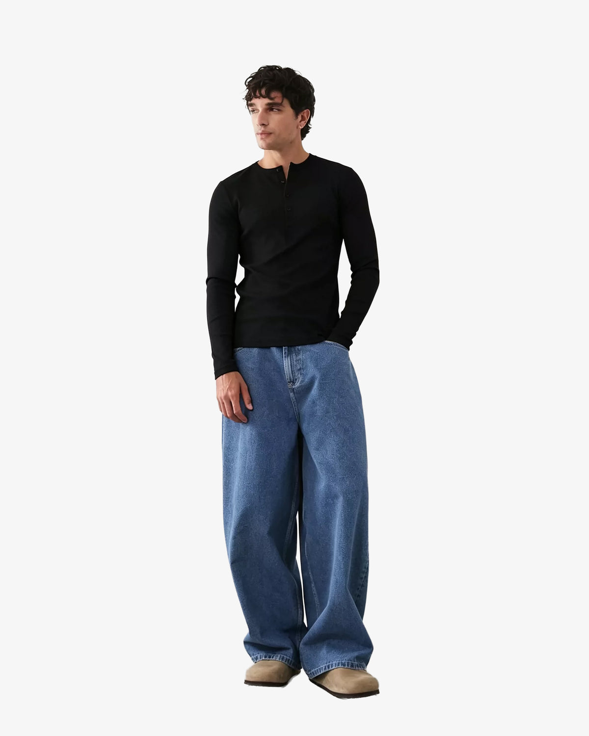 Henley Long Sleeve Fitted Muscle Shirt
