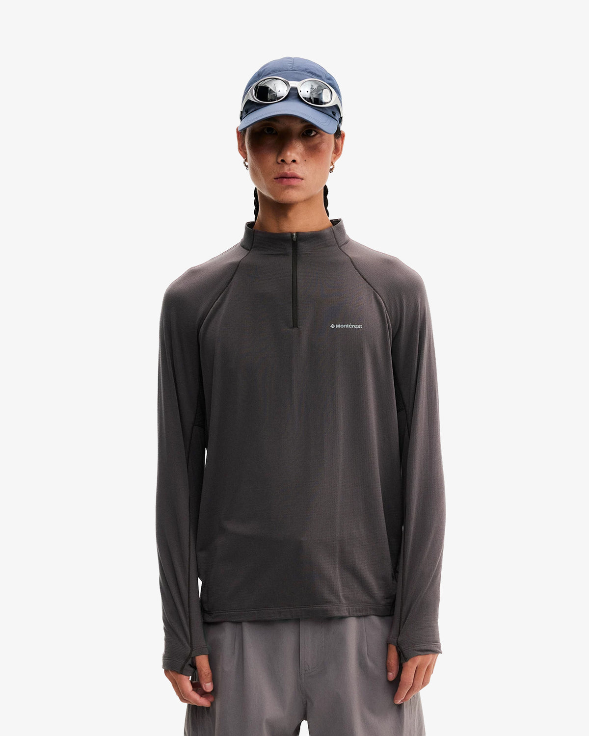 Technical Grid Quarter Zip Pullover