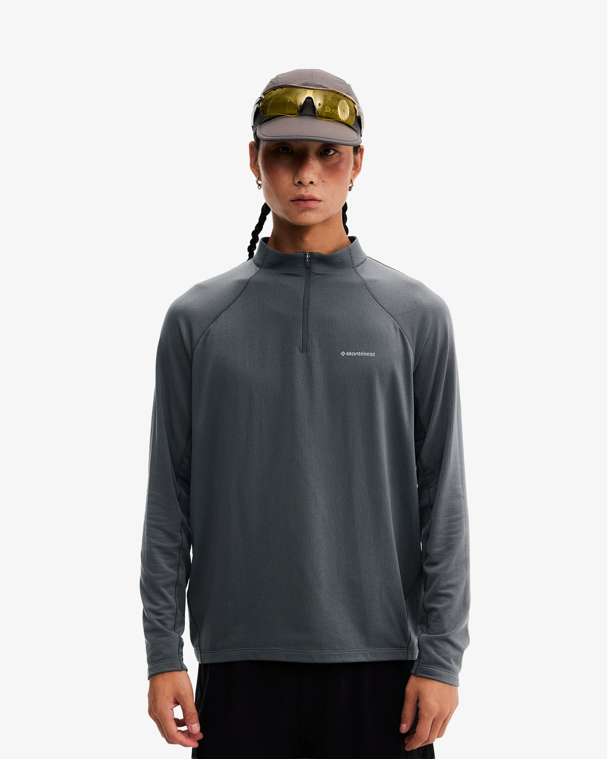 Technical Grid Quarter Zip Pullover